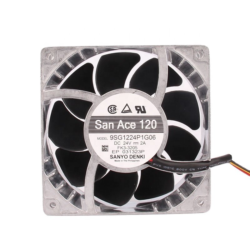 Original SANYO 12V 48V DC24V 2.0A EC DC 120x120x38MM 12CM 12038 Aluminum Frame Printer Centrifugal Fan 9SG1224P1G06 Cooling Fan